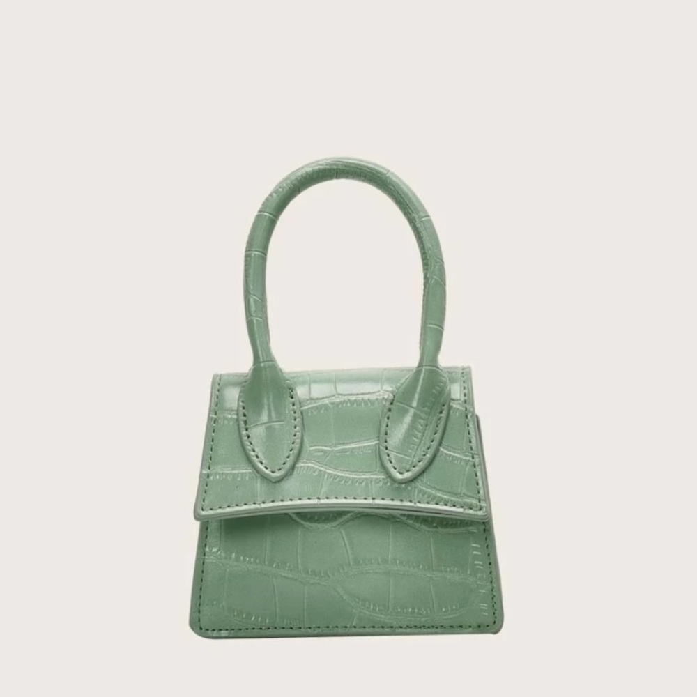 Mini croc embossed satchel bag.